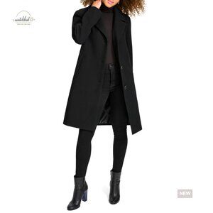 Classic Wool Topcoat Notch Collar Single Breasted Elegant Chic Outerwear